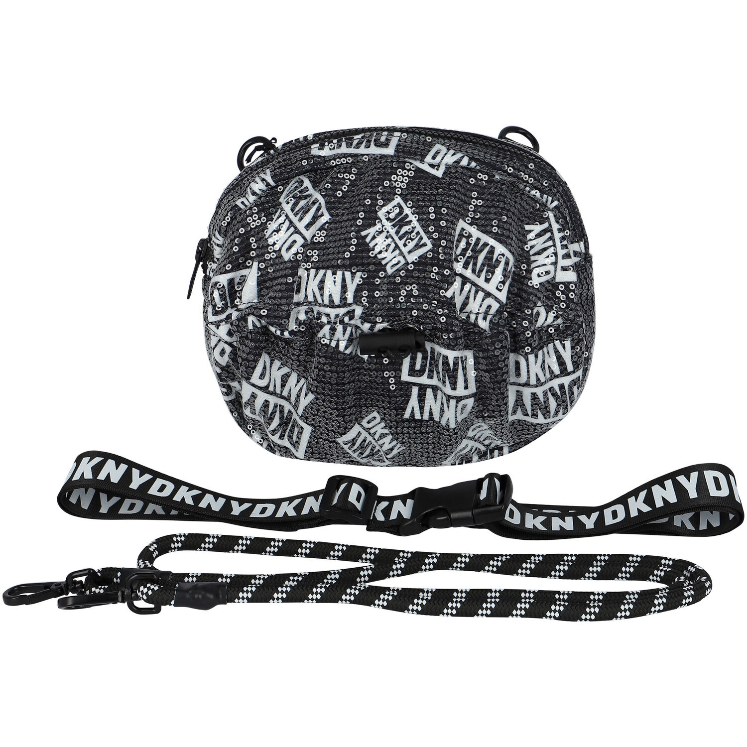 Girls Black Logo Sequin Bag, 1, hi-res