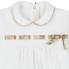 Baby Girls White Logo Babygrow, 1, hi-res