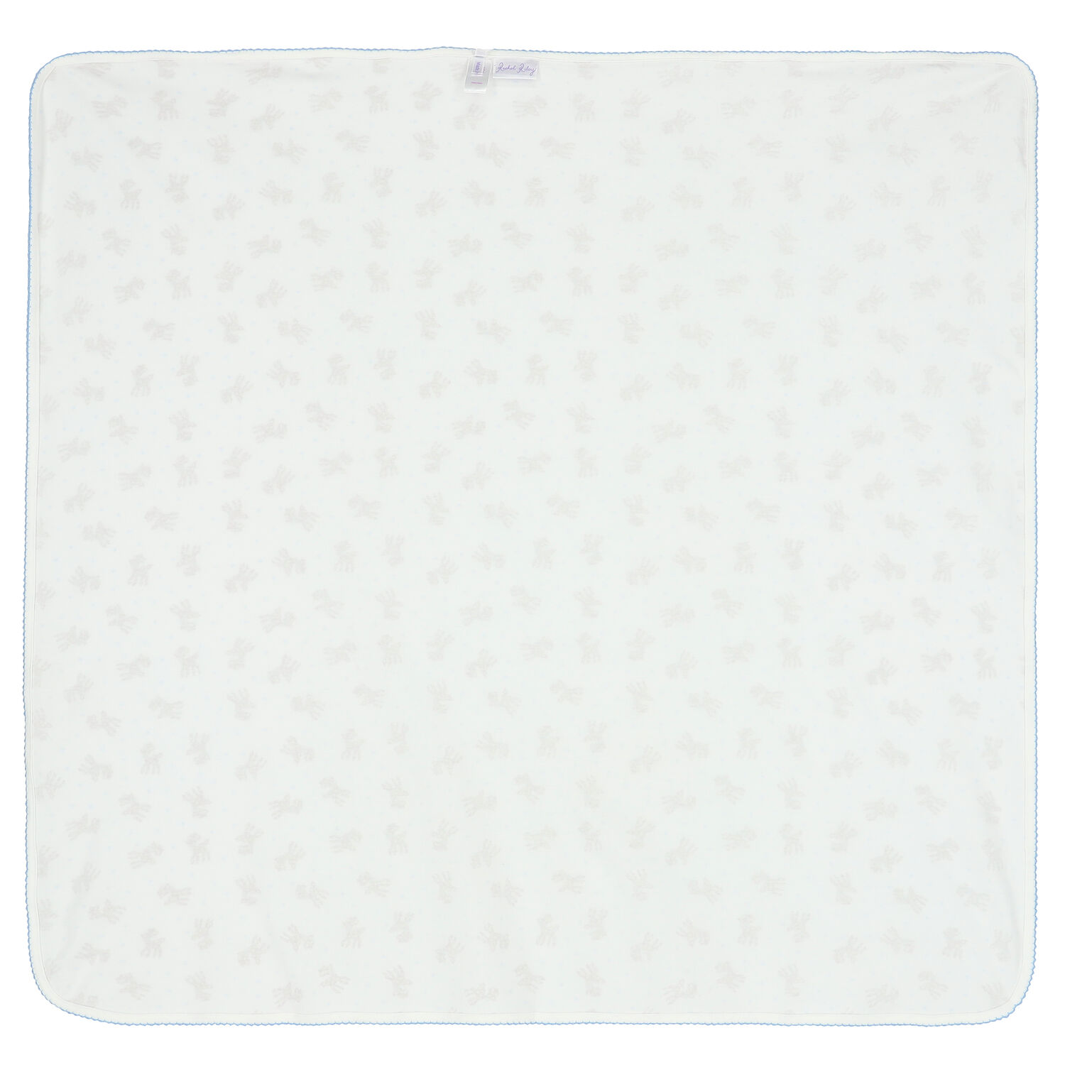Baby Boys Ivory & Blue Fawn Blanket, 1, hi-res