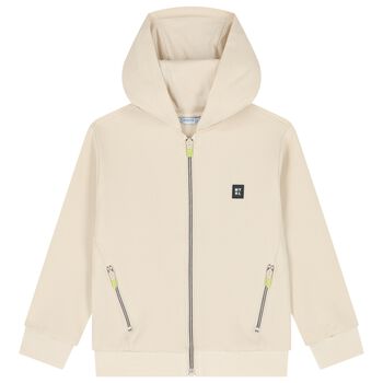 Boys Beige Zip Up Top