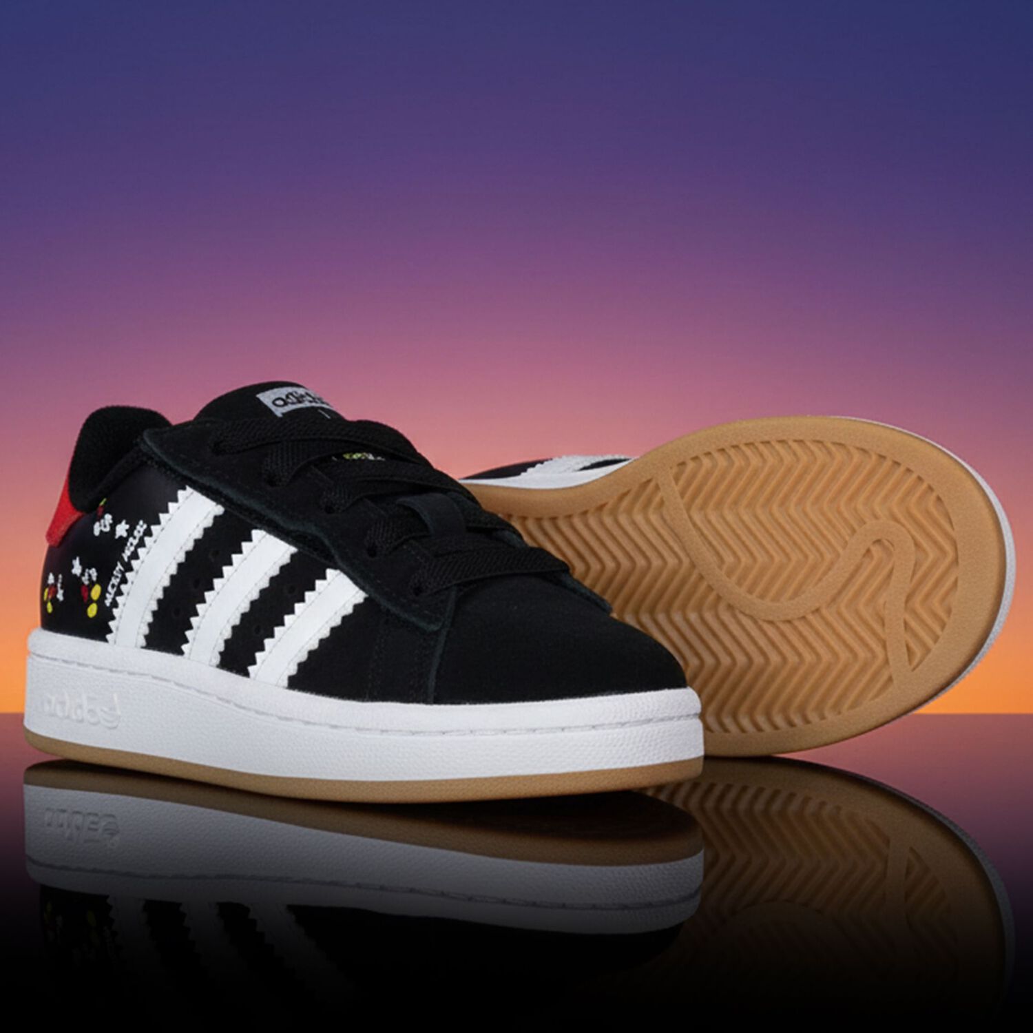 Black & White Campus 00s Led Lights Trainers, 1, hi-res