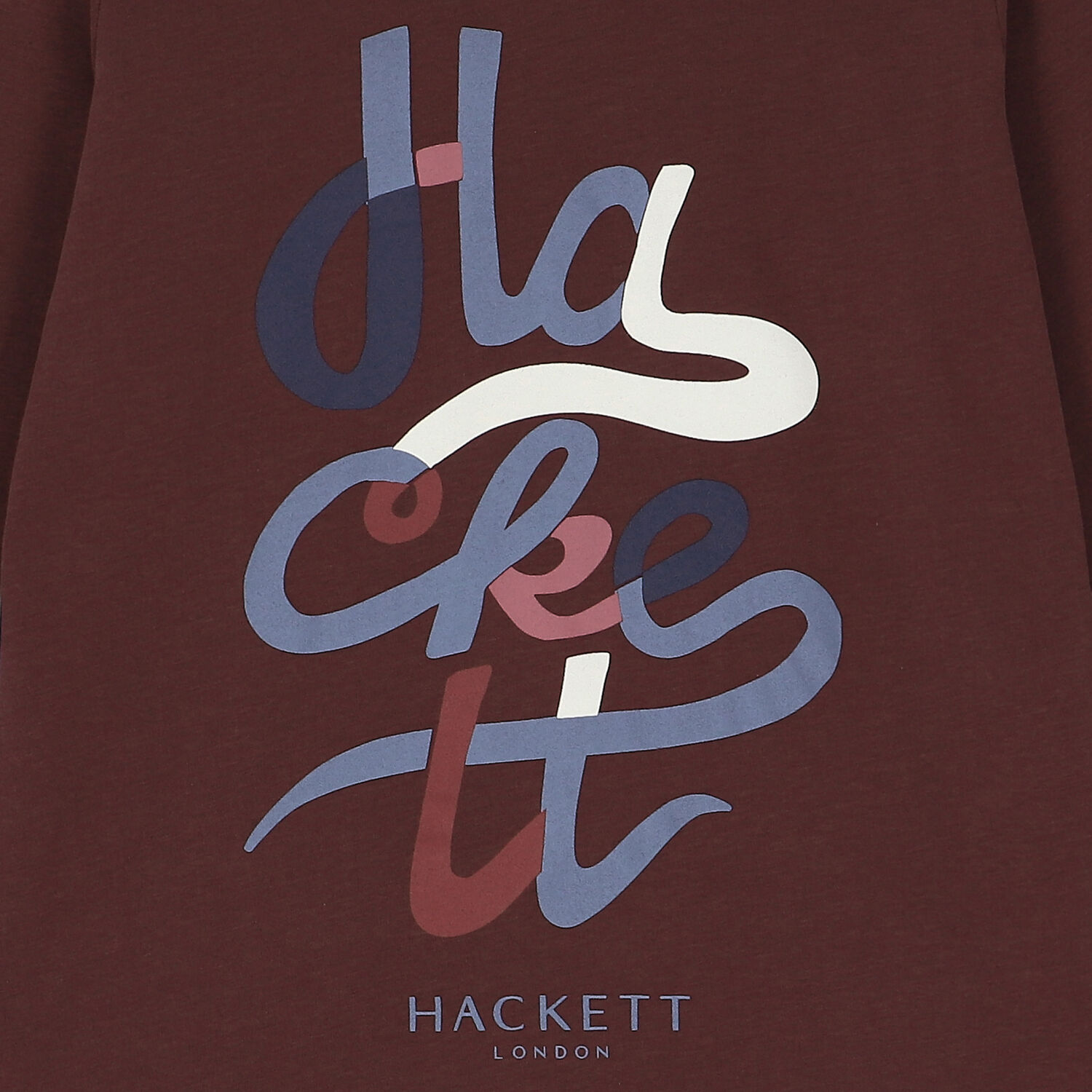 Boys Maroon Logo Long Sleeve Top, 1, hi-res