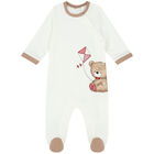 Baby Boys Ivory Babygrow, Bodysuit & Bib Set (3 Piece), 1, hi-res