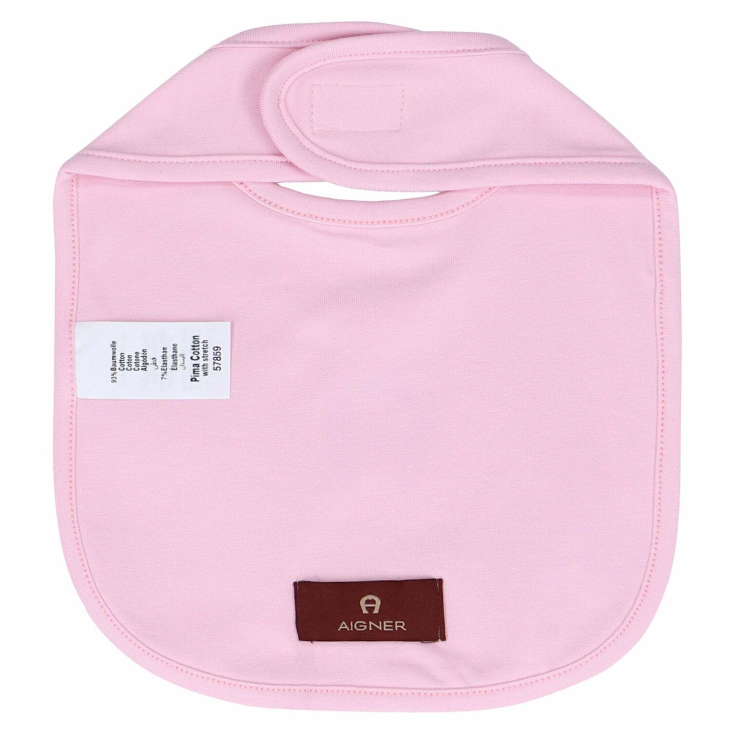 Baby Girls Pink & Gold Logo Bib, 1, hi-res image number null