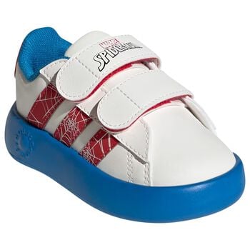 Boys Boys Ivory & Blue Marvel Grand Court Trainers