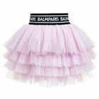 Girls Pink Dotted Glitter Tulle Skirt, 1, hi-res
