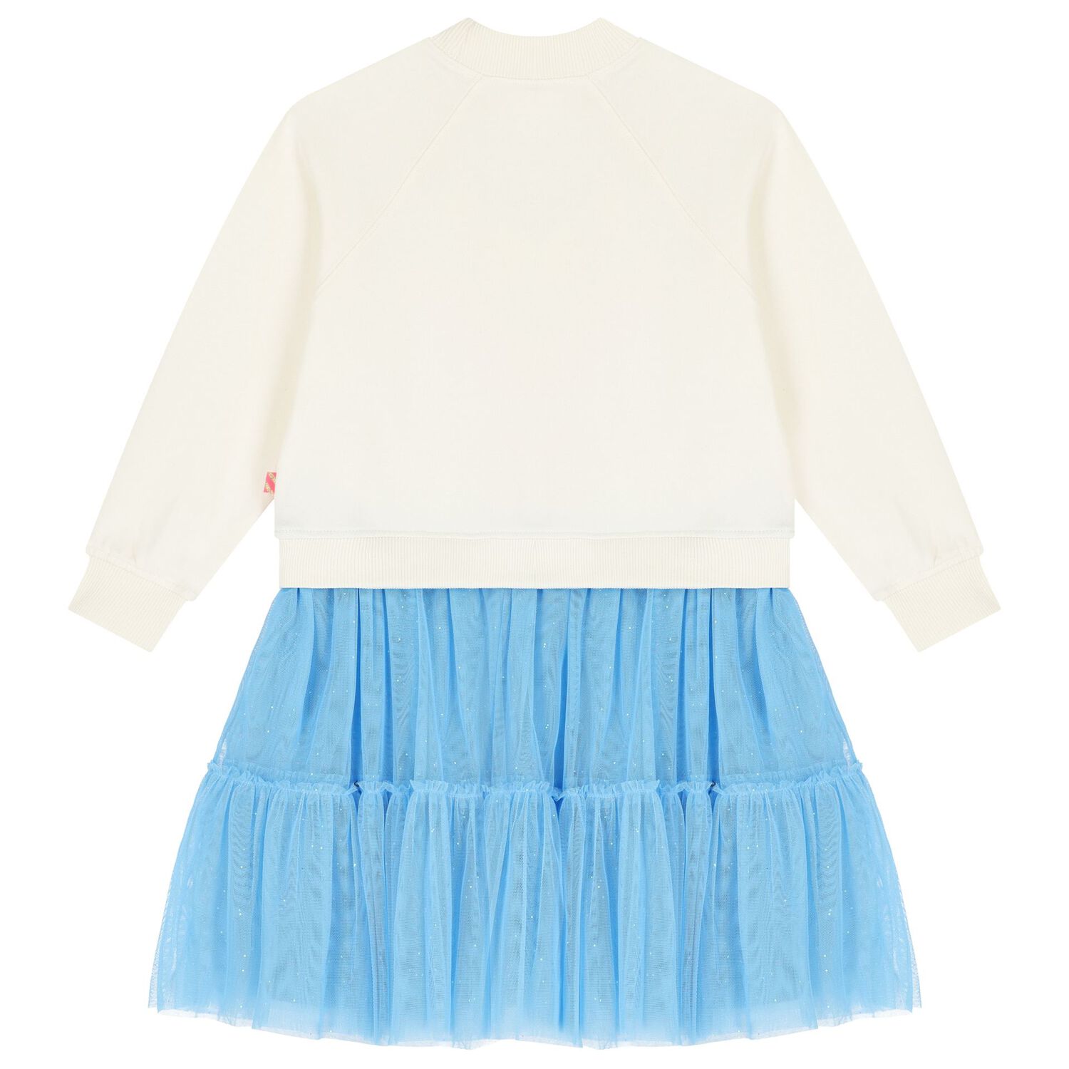 Girls Ivory & Blue Tulle Dress, 1, hi-res