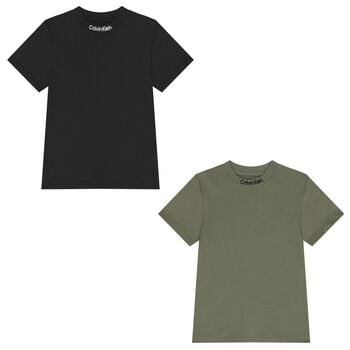 Boys Black & Green Logo T-Shirts ( 2-Pack )