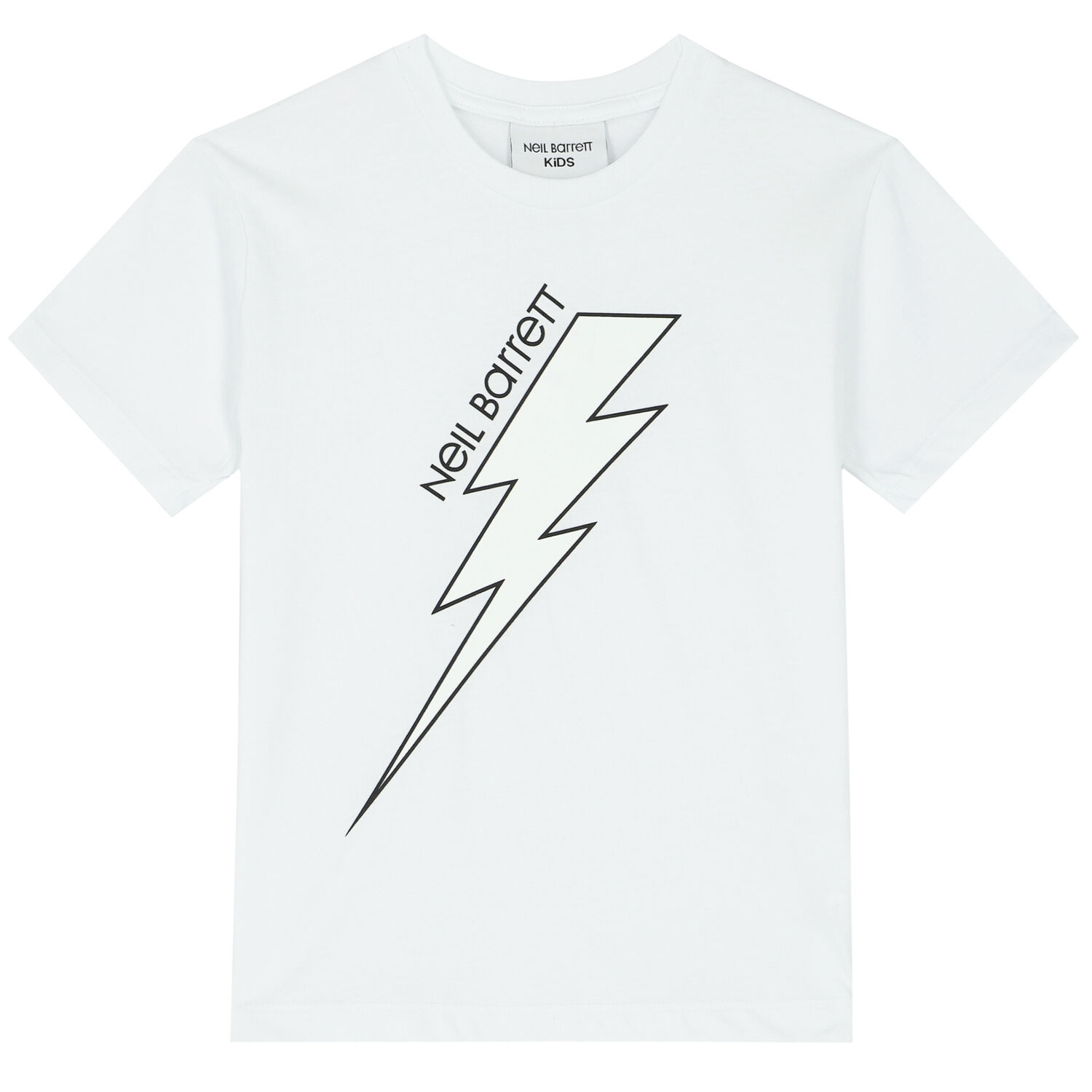 Boys White Thunderbolt Logo T-Shirt, 4, hi-res