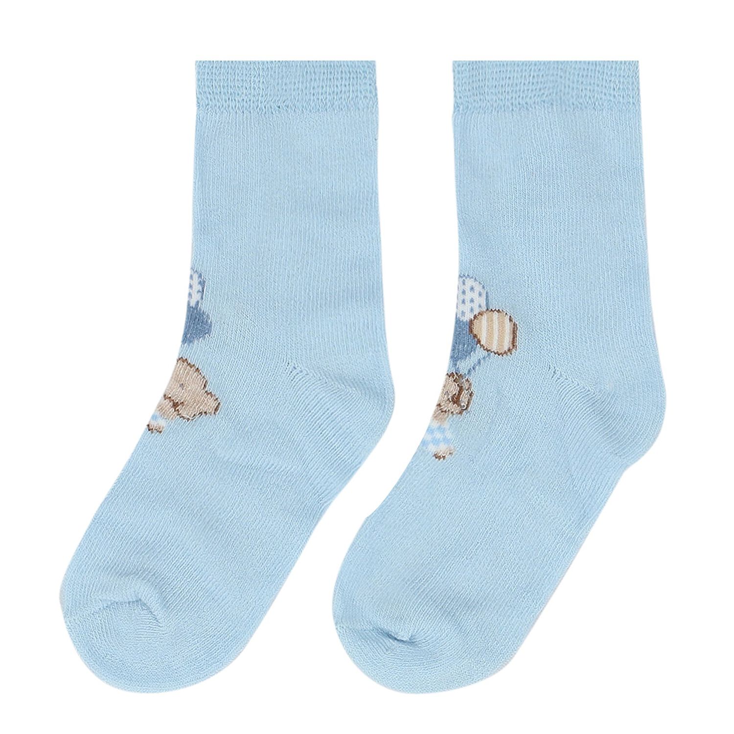 Baby Boys Blue & White Socks ( 4-Pack ), 3, hi-res