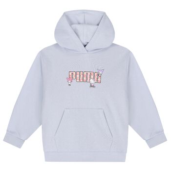 Girls Purple Logo Hello Kitty Hooded Top