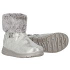 Girls Silver Logo Faux fur Boots, 1, hi-res