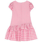 Girls Pink & White Gingham Dress, 1, hi-res