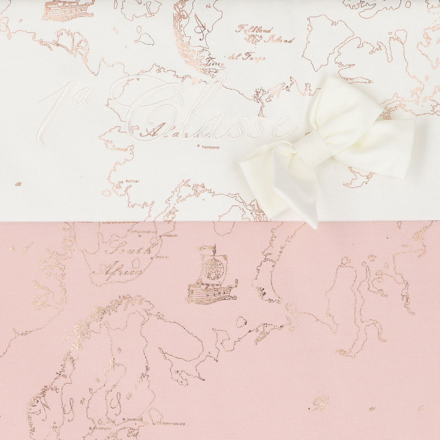 Baby Girls Ivory & Pink Geo Map Baby Nest, 1, hi-res