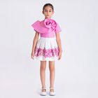 Girls Pink & White Floral Skirt Set, 2, hi-res