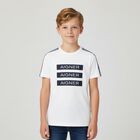 Boys White Logo T-shirt, 2, hi-res