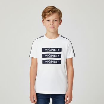 Boys White Logo T-shirt