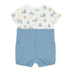 Baby Boys White & Blue Romper Set, 2, hi-res