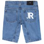 Boys Blue Denim Shorts, 1, hi-res