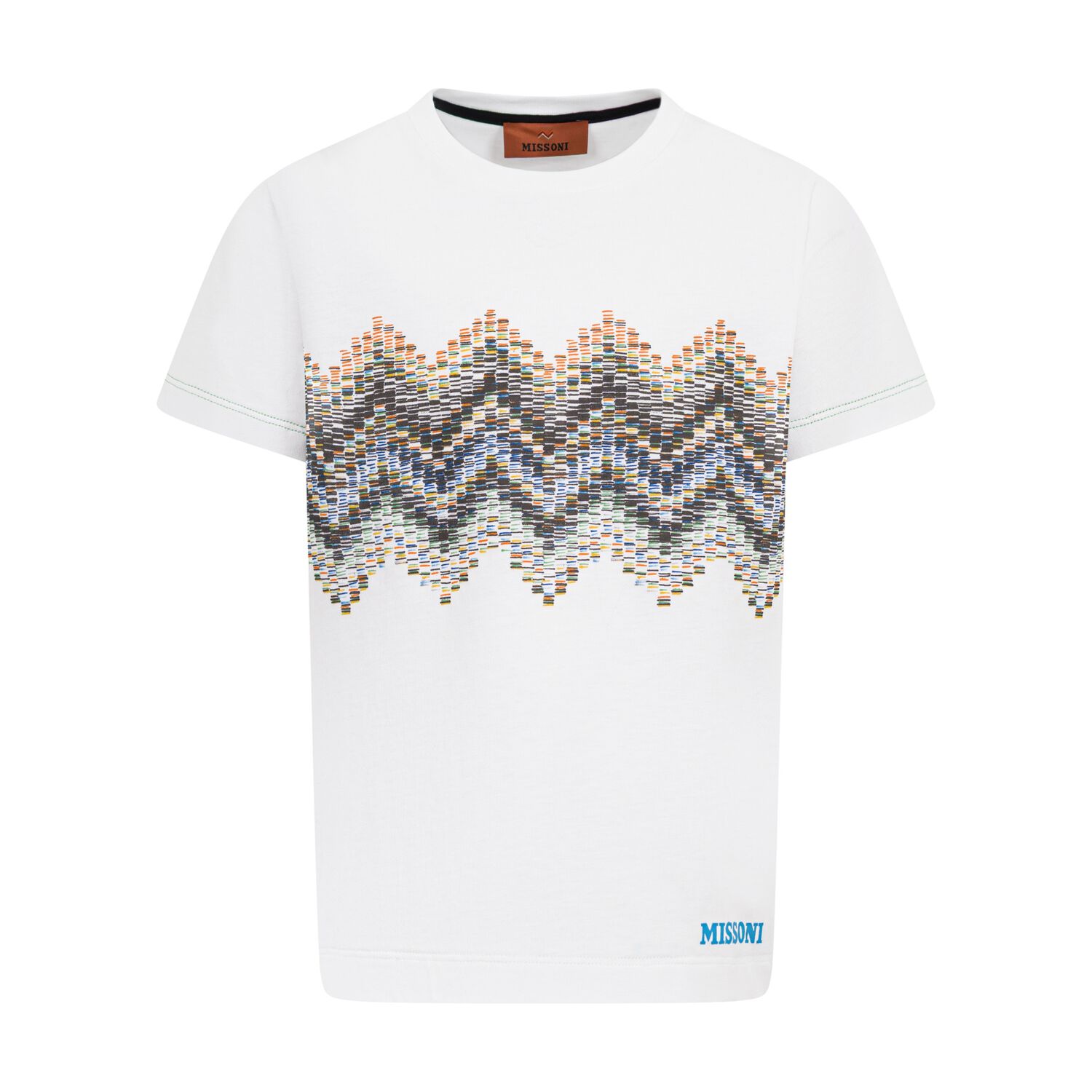Boys White Logo Zig Zag T-Shirt, 1, hi-res