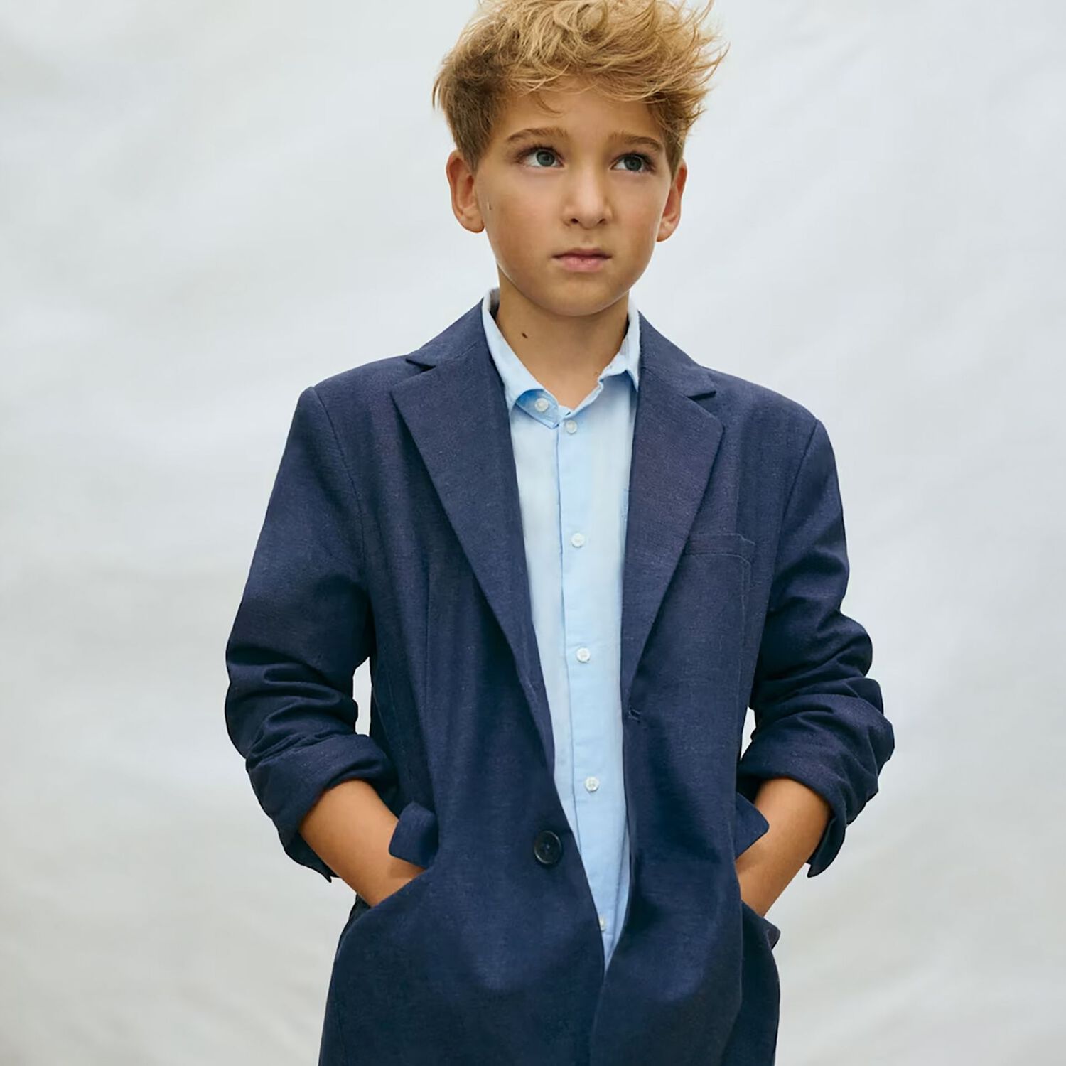 Boys Blue Smart Blazer, 1, hi-res