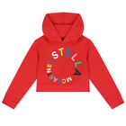 Girls Red Logo Hooded Top, 1, hi-res