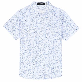 Boys White & Blue Shirt