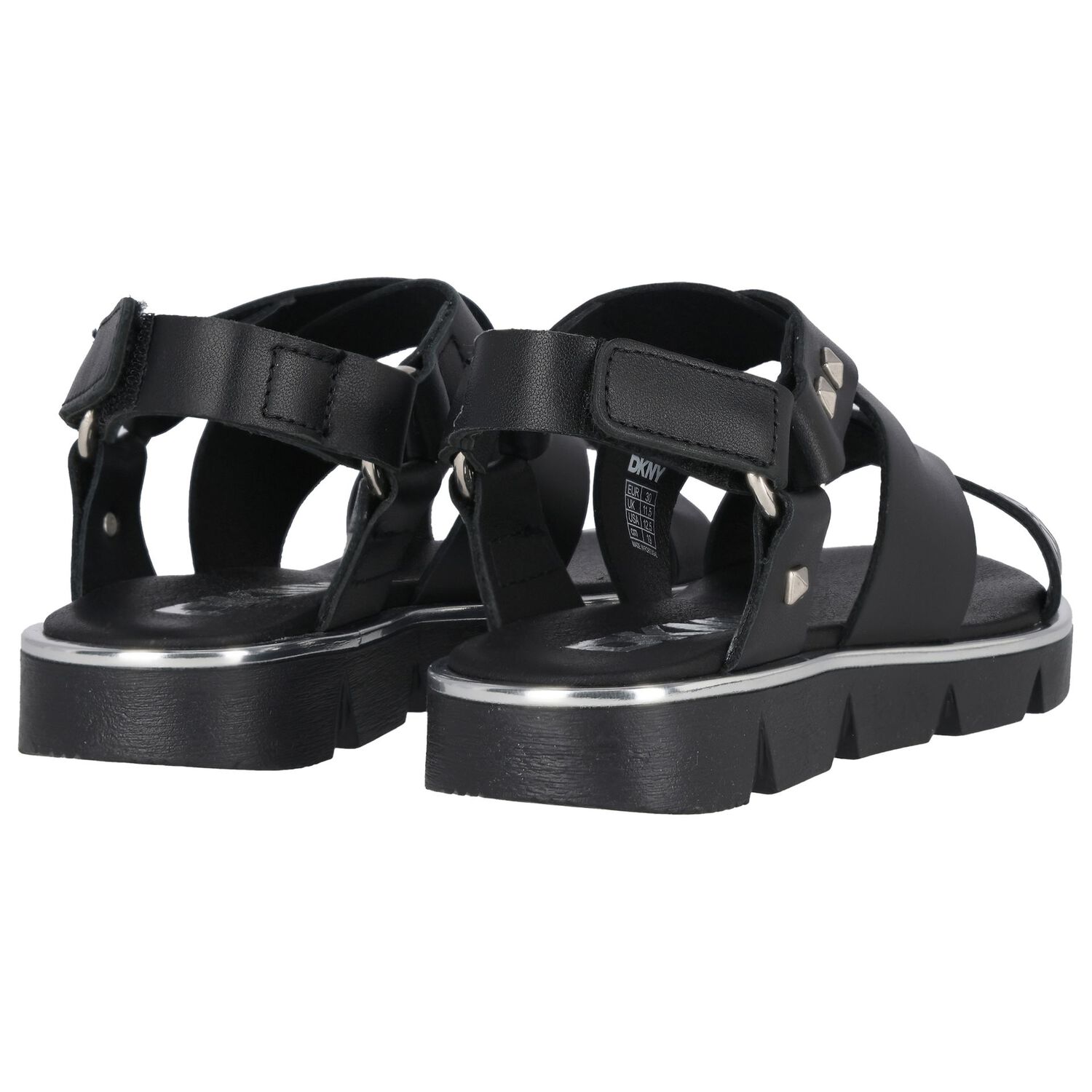 Girls Black Logo Sandals, 1, hi-res image number null