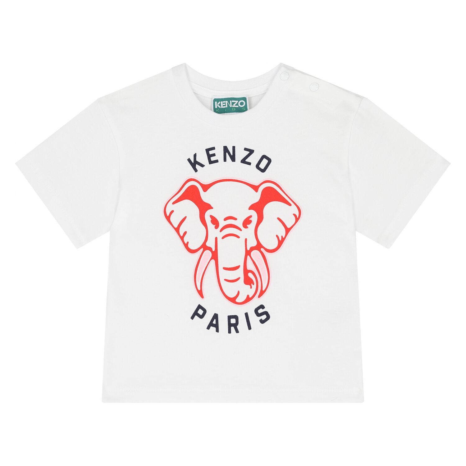 Younger Girls White Elephant T-Shirt, 1, hi-res