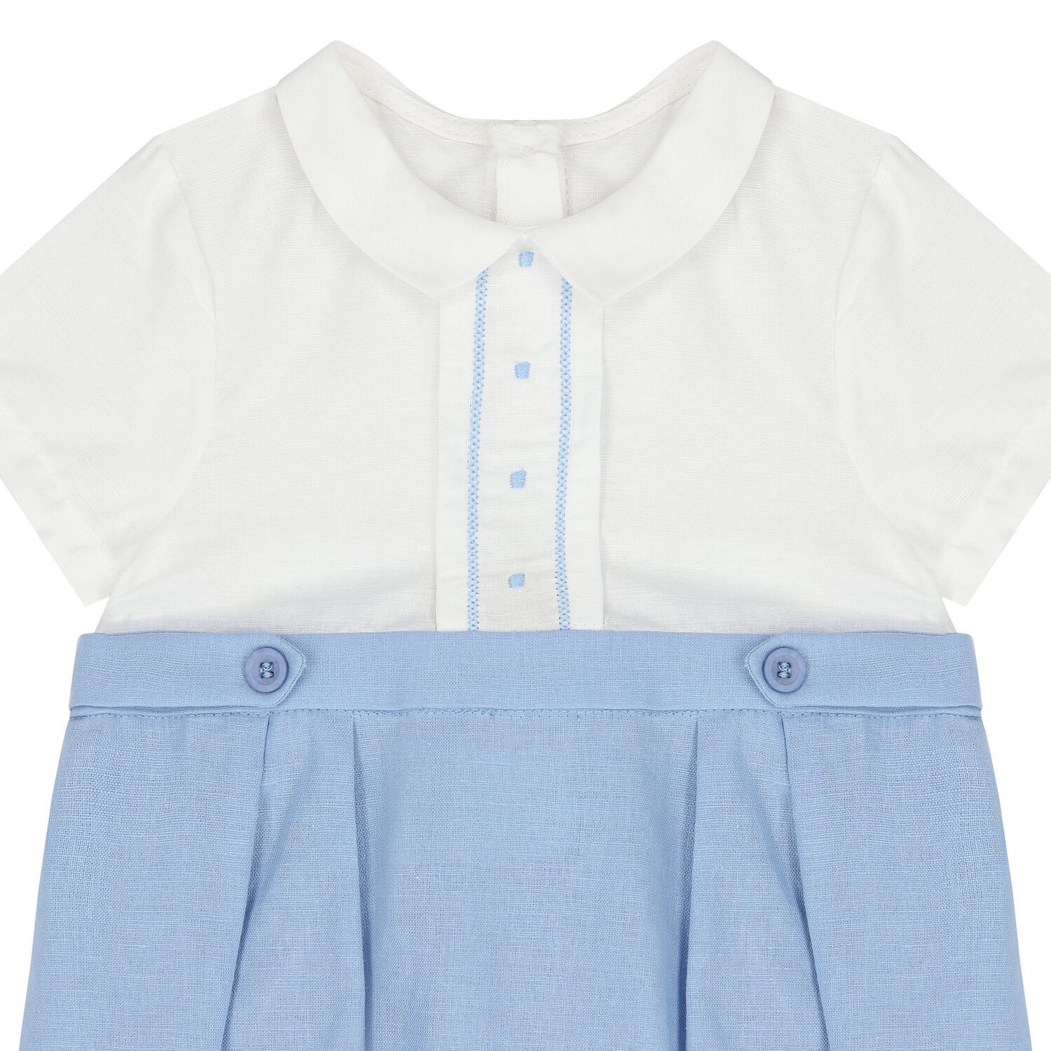 Baby Boys White & Blue Romper, 1, hi-res image number null