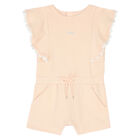 Younger Girls Pink Logo Playsuit, 1, hi-res