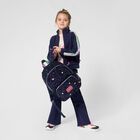 Girls Navy Blue Sequin Zip Up Top, 1, hi-res