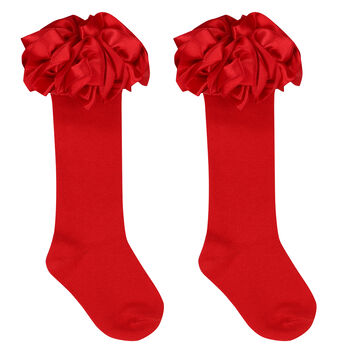 Girls Red Ruffled Socks