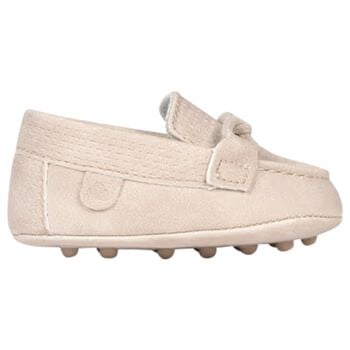 Baby Boys Beige Leather Pre Walker Moccasins