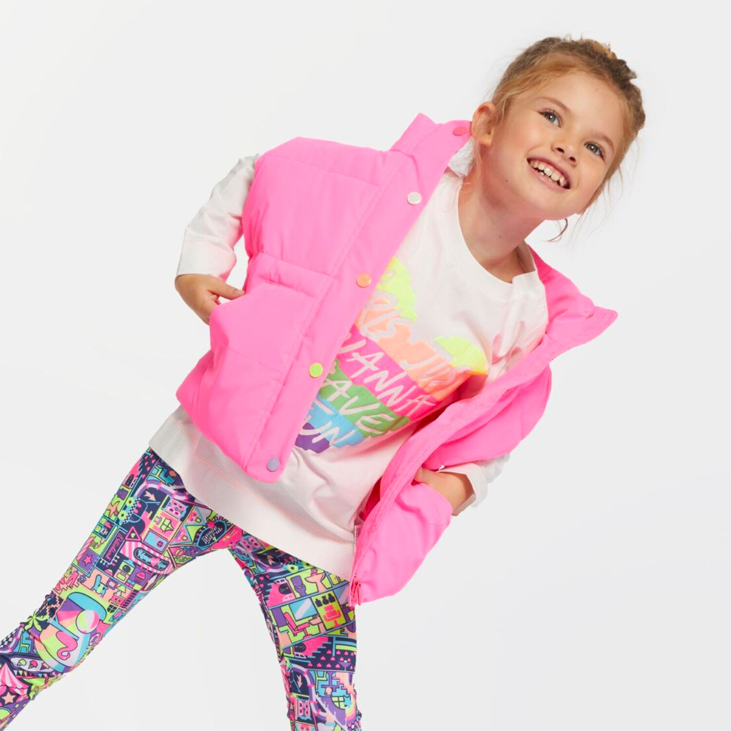 Girls Ivory Heart Long Sleeve Top, 1, hi-res