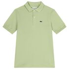 Boys Green Logo Polo Shirt, 8, hi-res
