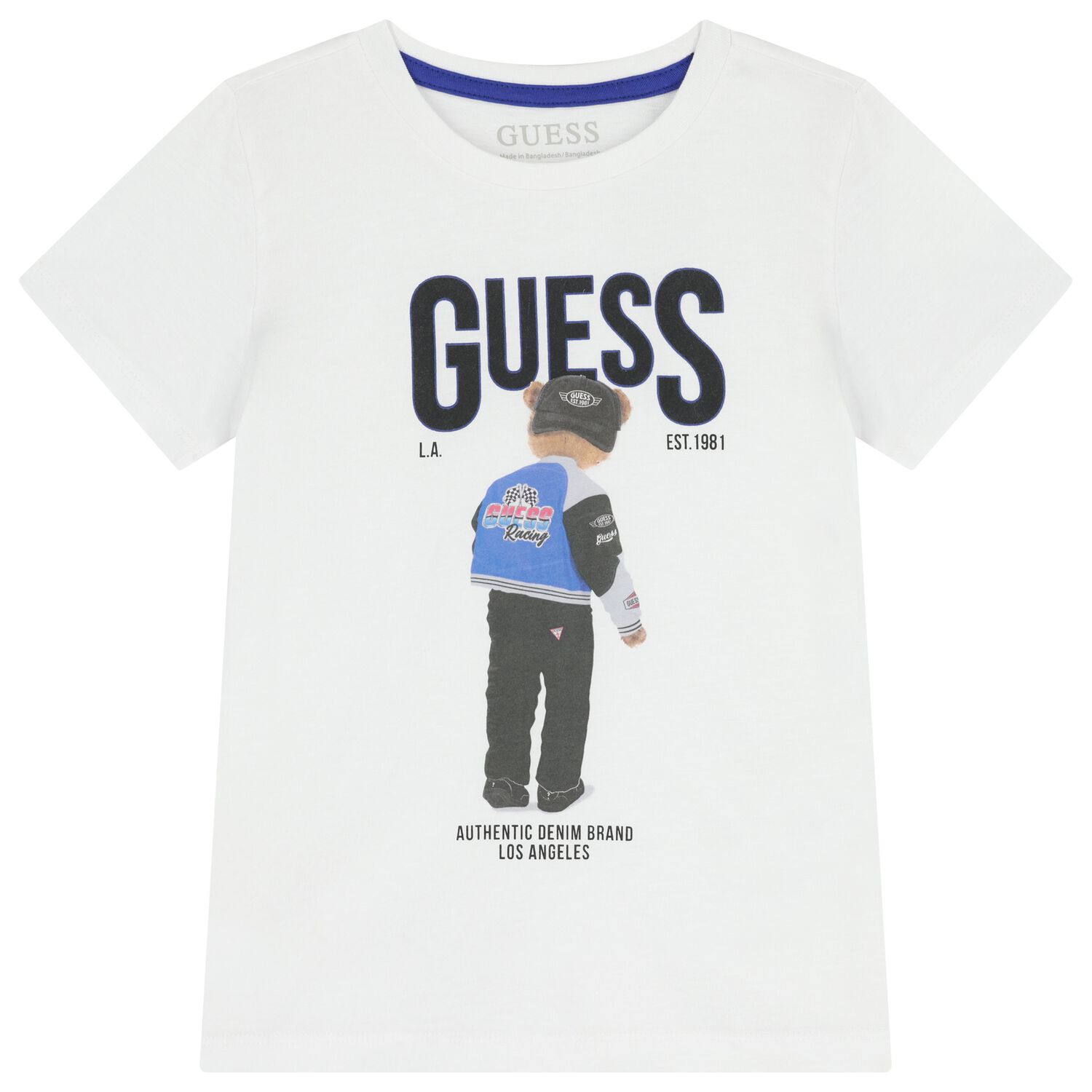 Boys White Teddy Bear Logo T-Shirt, 2, hi-res