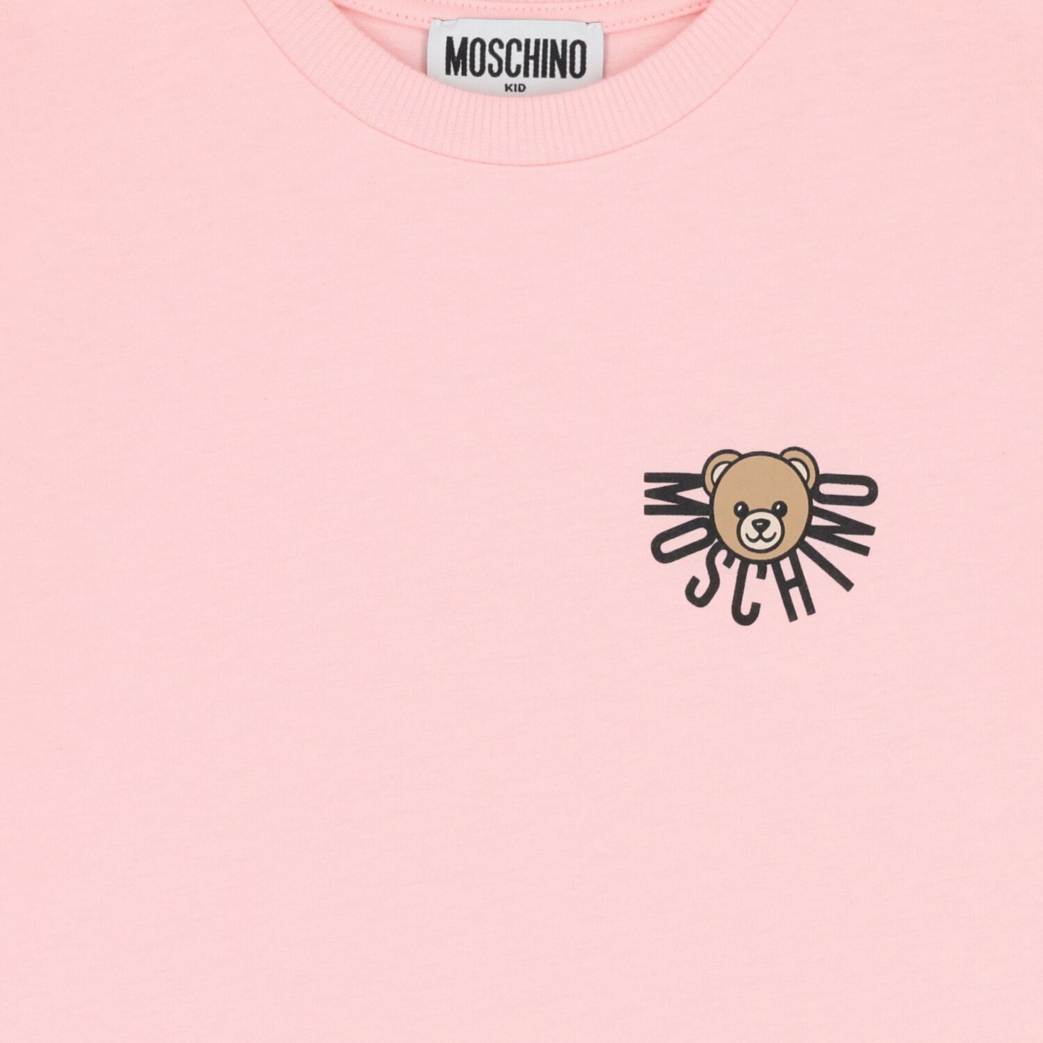 Girls Pink Teddy Bear Logo T-Shirt, 3, hi-res