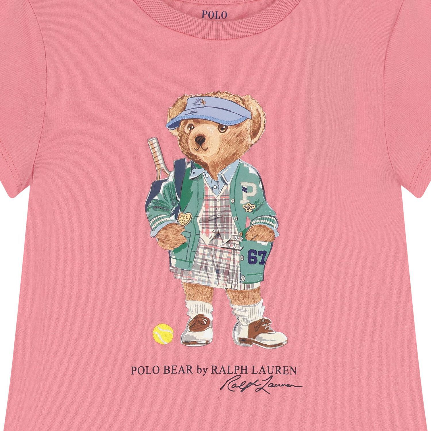 Girls Pink Polo Bear Dress, 1, hi-res image number null