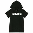 Girls Black Logo Hooded Dress, 3, hi-res