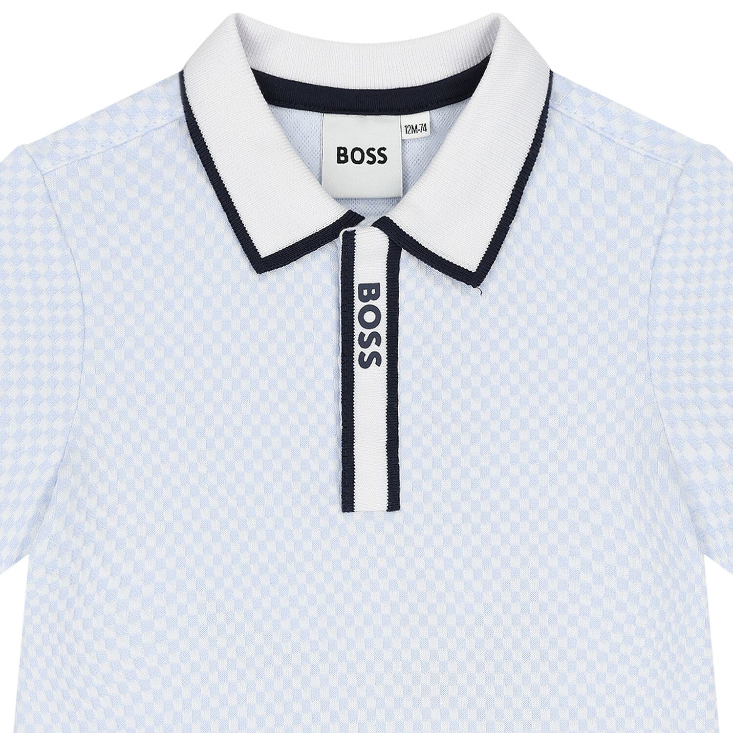 Baby Boys Blue & Navy Blue Logo Short Set, 2, hi-res