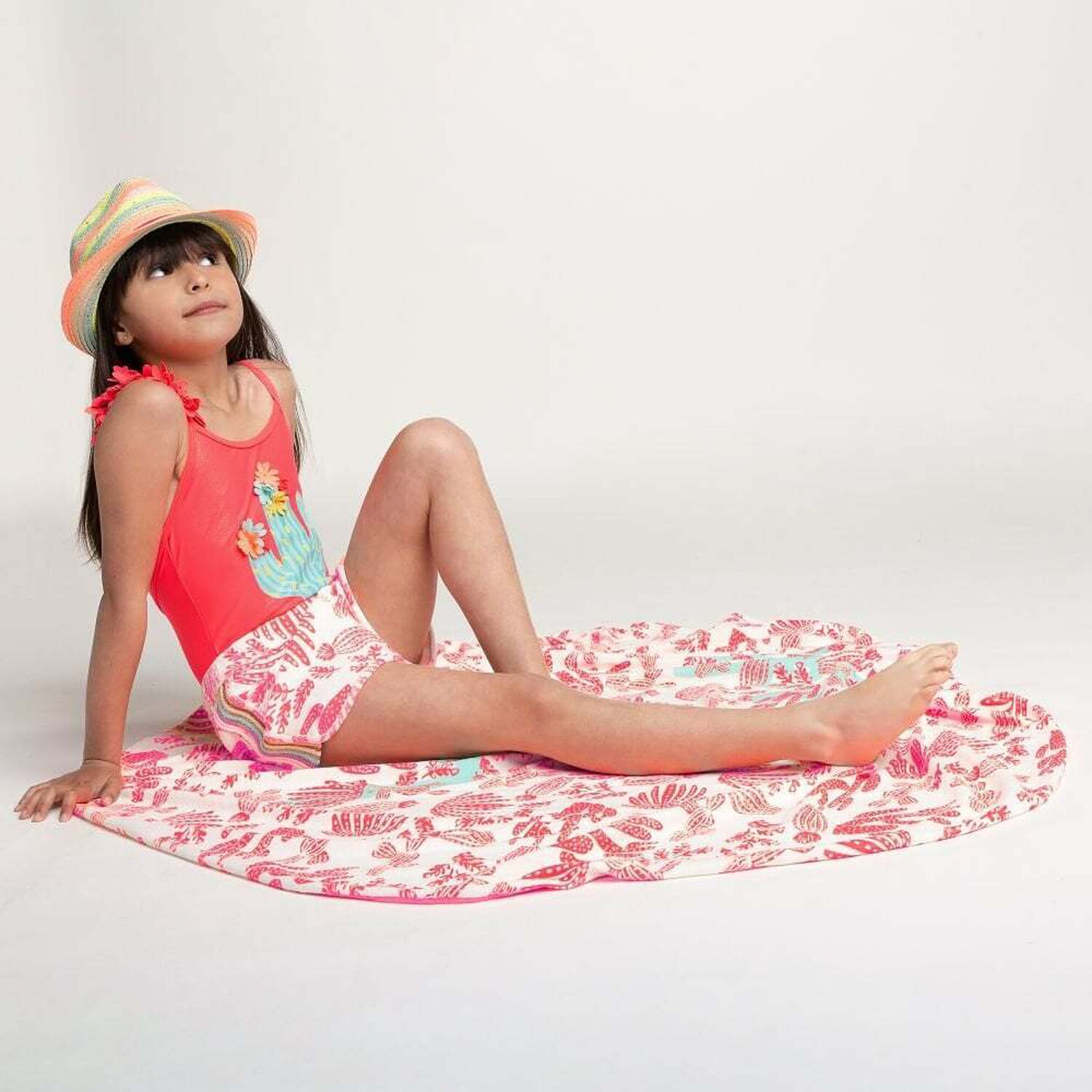 Girls Pink & White Shorts, 1, hi-res image number null