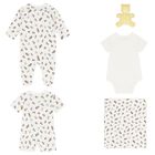 Ivory Cotton Playful Bear Print Baby Gift Set, 1, hi-res