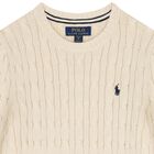Ivory Logo Cable Knit Jumper, 1, hi-res