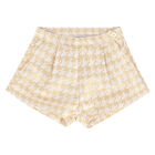 Girls Ivory & Gold Shorts, 1, hi-res
