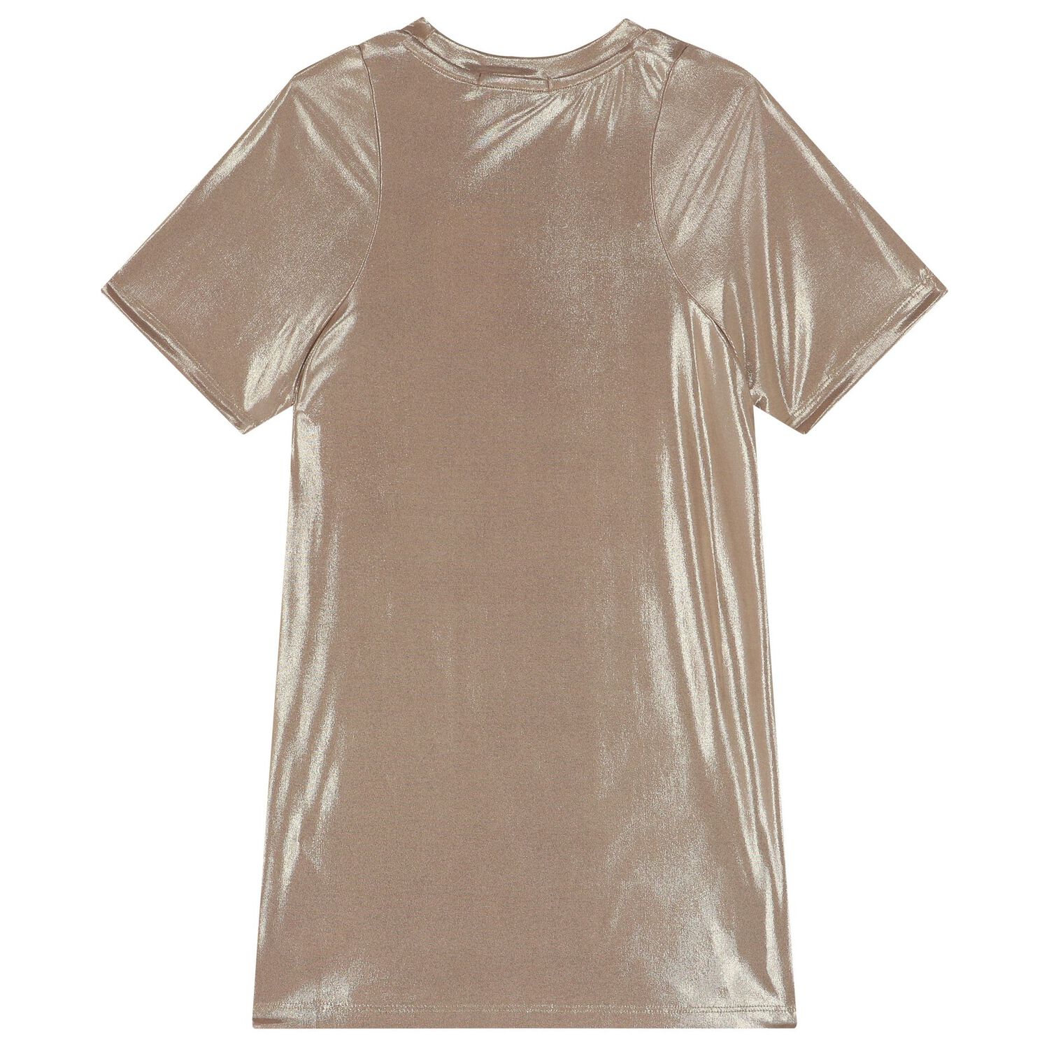 Girls Gold Logo Dress, 1, hi-res