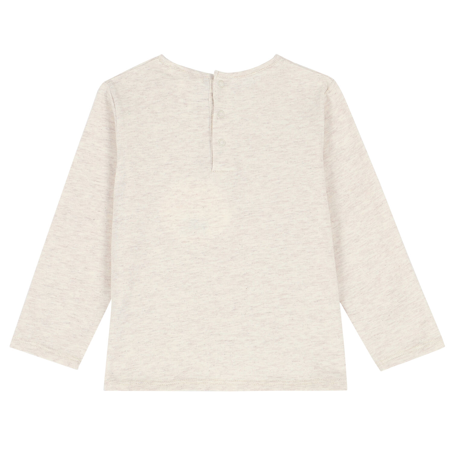 Younger Girls Beige Logo Long Sleeve Top, 1, hi-res