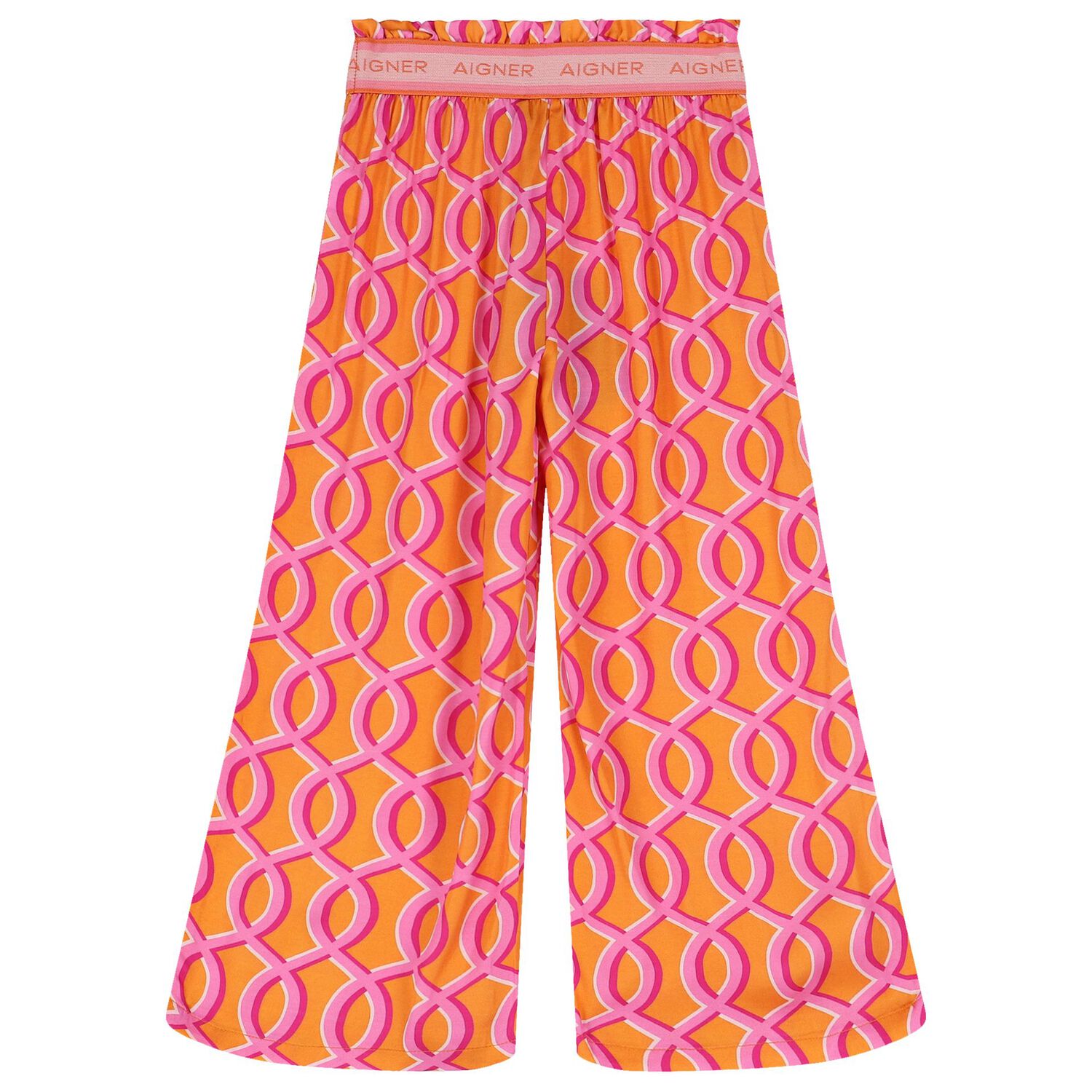 Girls Orange Logo Trousers, 1, hi-res