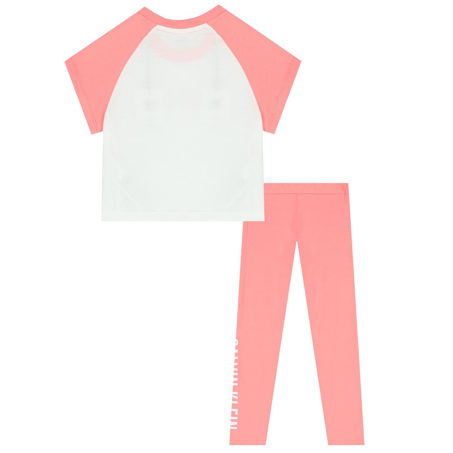 Girls White & Pink Logo Leggings Set, 1, hi-res