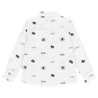 Boys White Logo Shirt, 1, hi-res